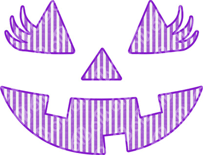 Purple Pumpkin Face DTF Transfer