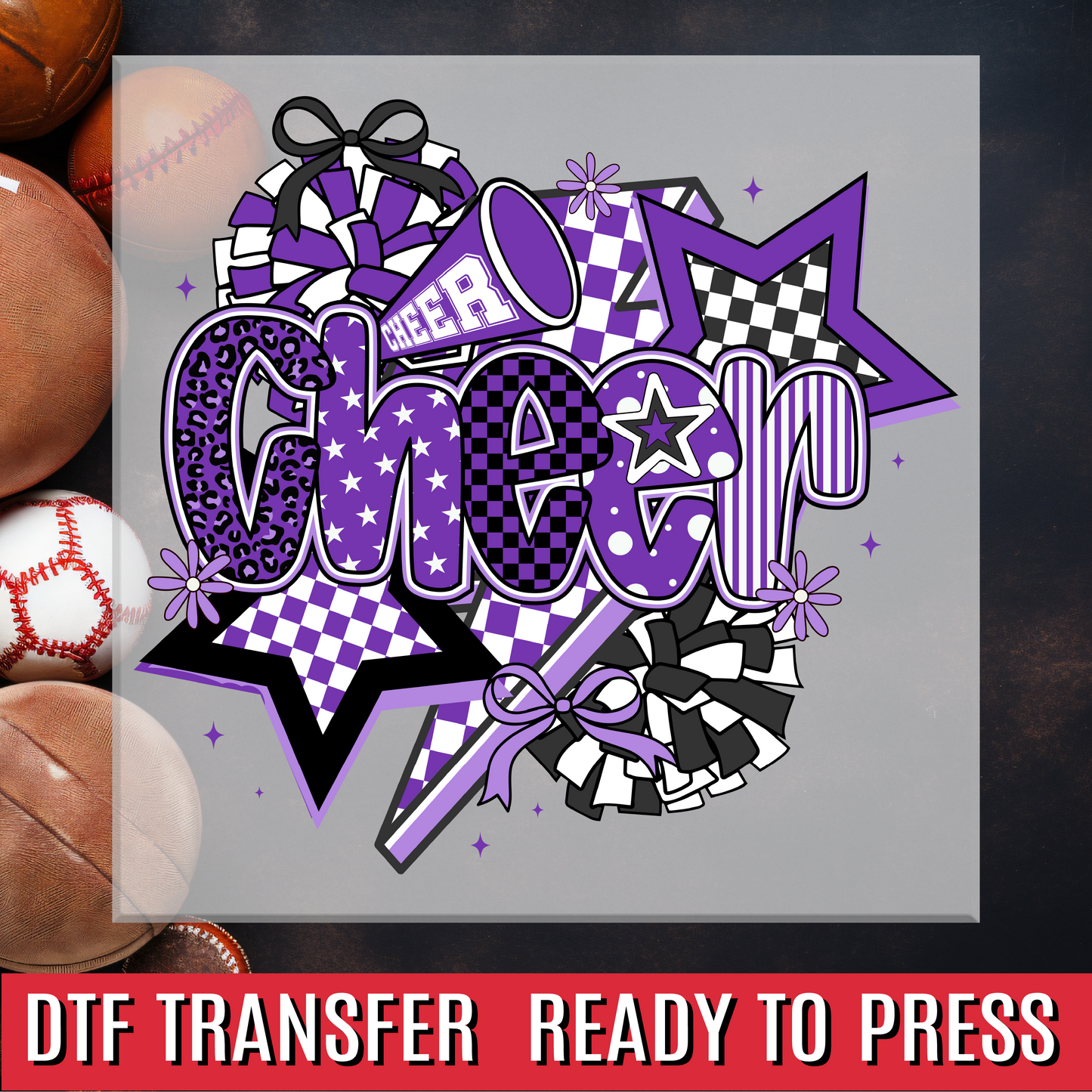 Cheer Coquette Preppy Collage DTF Transfer
