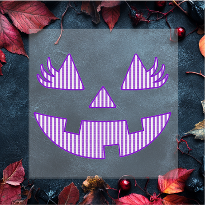Purple Pumpkin Face DTF Transfer