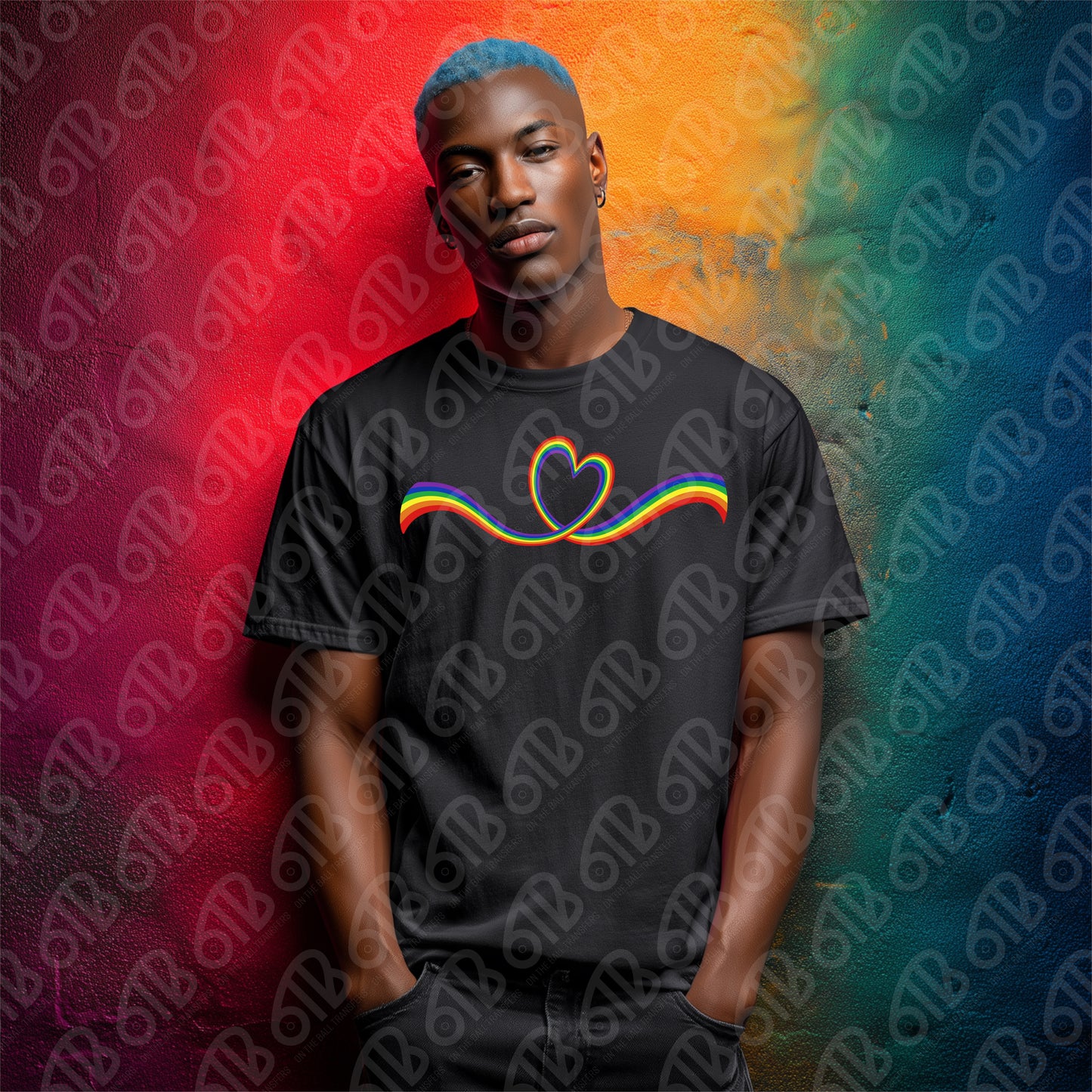 Rainbow Heart DTF Transfer