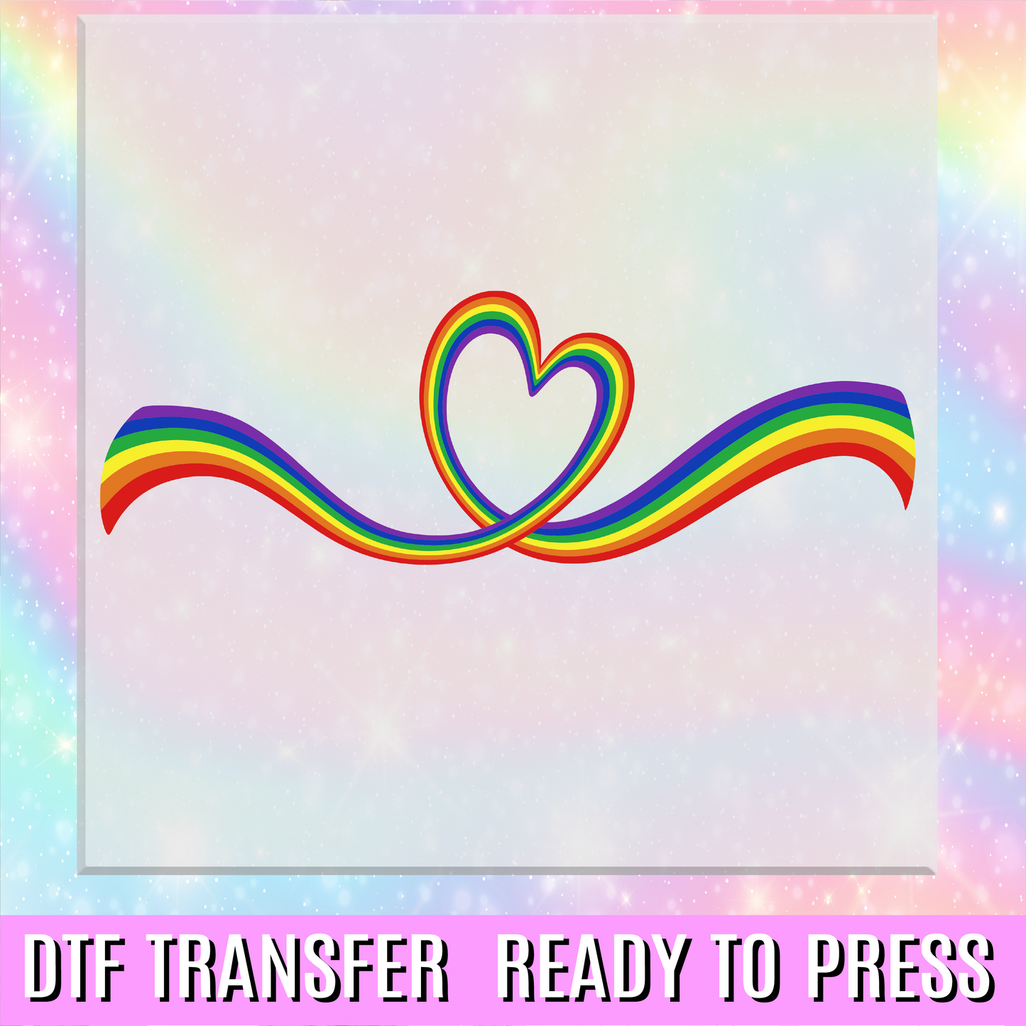 Rainbow Heart DTF Transfer