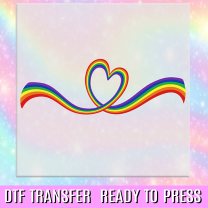 Rainbow Heart DTF Transfer