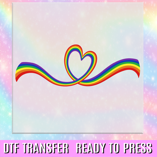 Rainbow Heart DTF Transfer