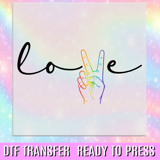 Rainbow Love Peace DTF Transfer