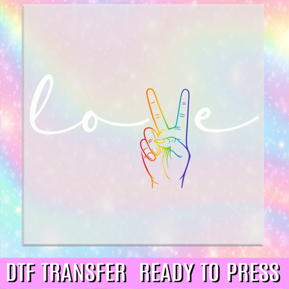 Rainbow Love Peace DTF Transfer