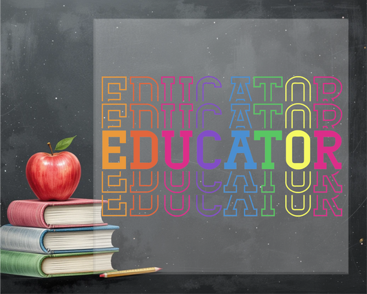 Educator Rainbow DTF Transfer