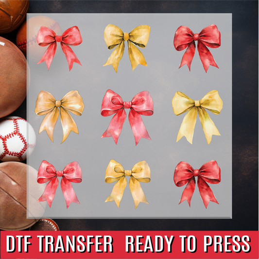 Red Gold Coquette DTF Transfer