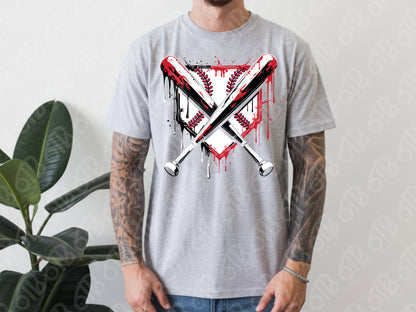 Baseball Home Plate Drip DTF Transfer