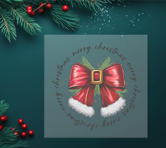 Santa Bow DTF Transfer