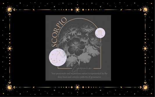 Scorpio Zodiac Flowers DTF Transfer