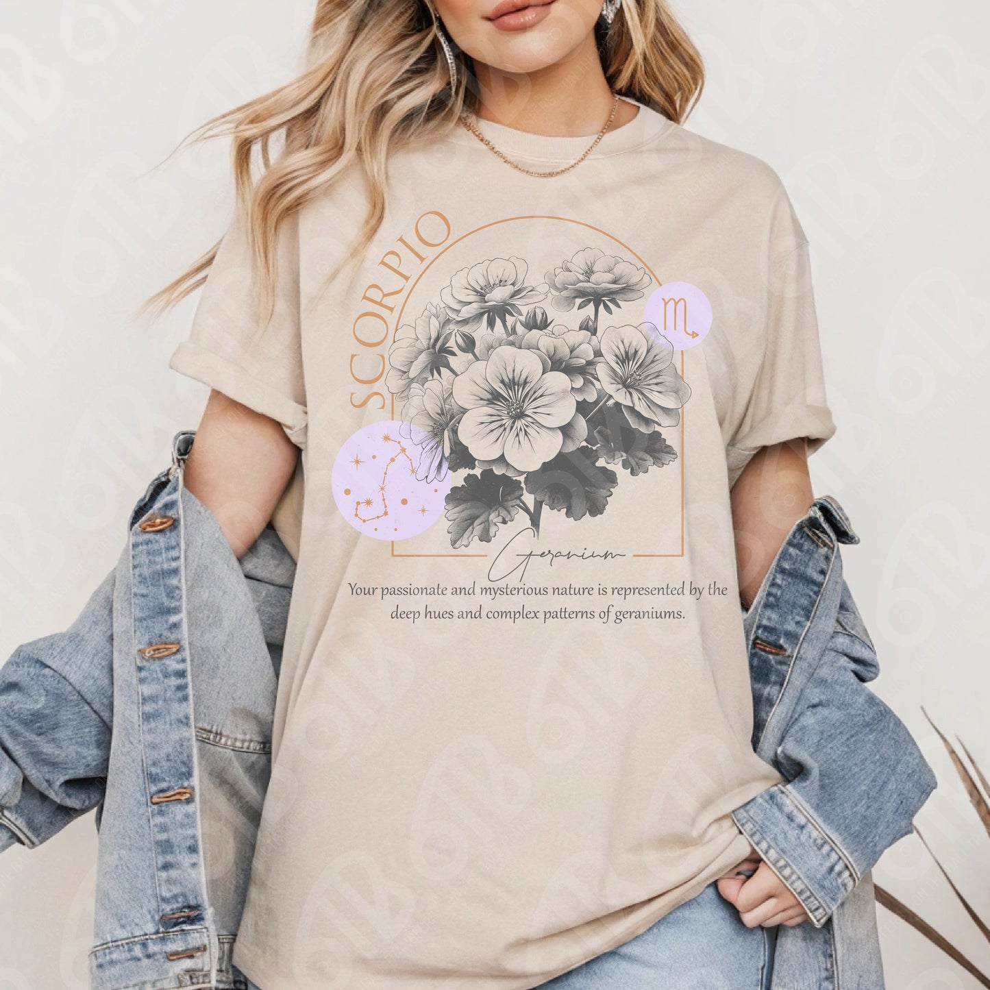 Scorpio Zodiac Flowers DTF Transfer