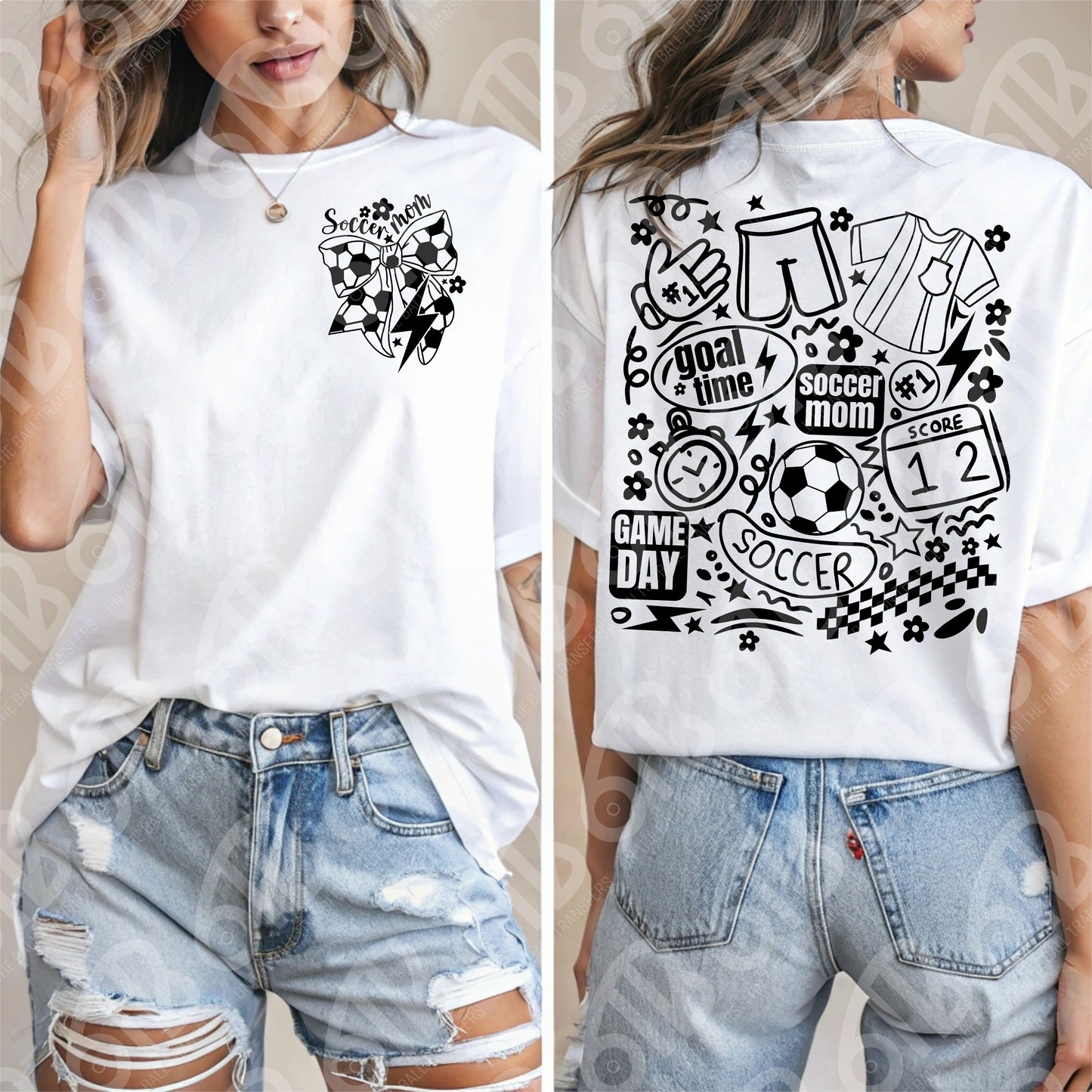 Soccer Mom Doodle Collage DTF Transfer