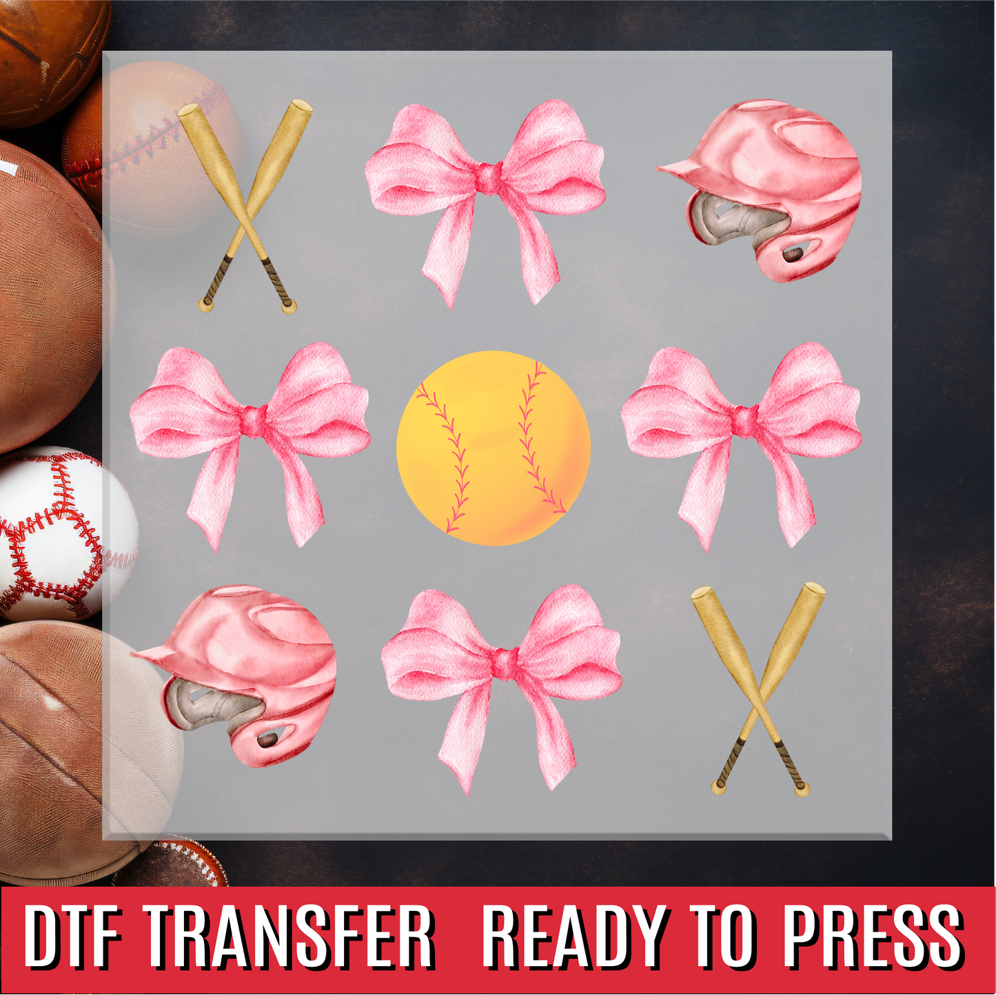 Softball Coquette DTF Transfer