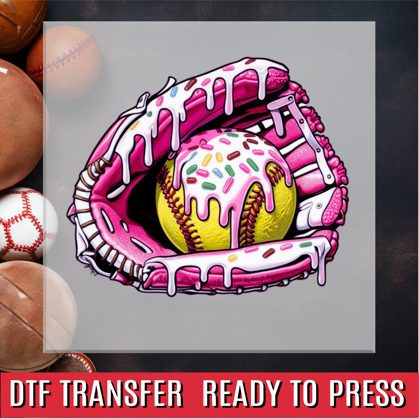 Softball Ice Cream Melt DTF Transfer