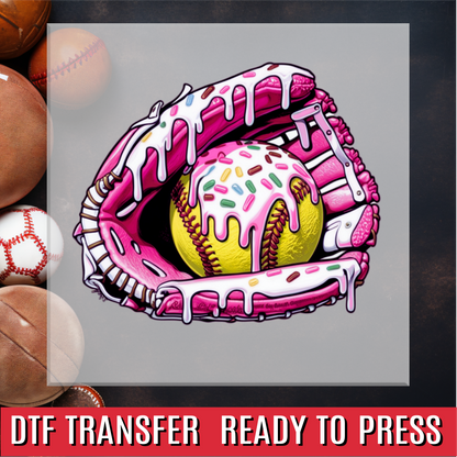 Softball Ice Cream Melt DTF Transfer