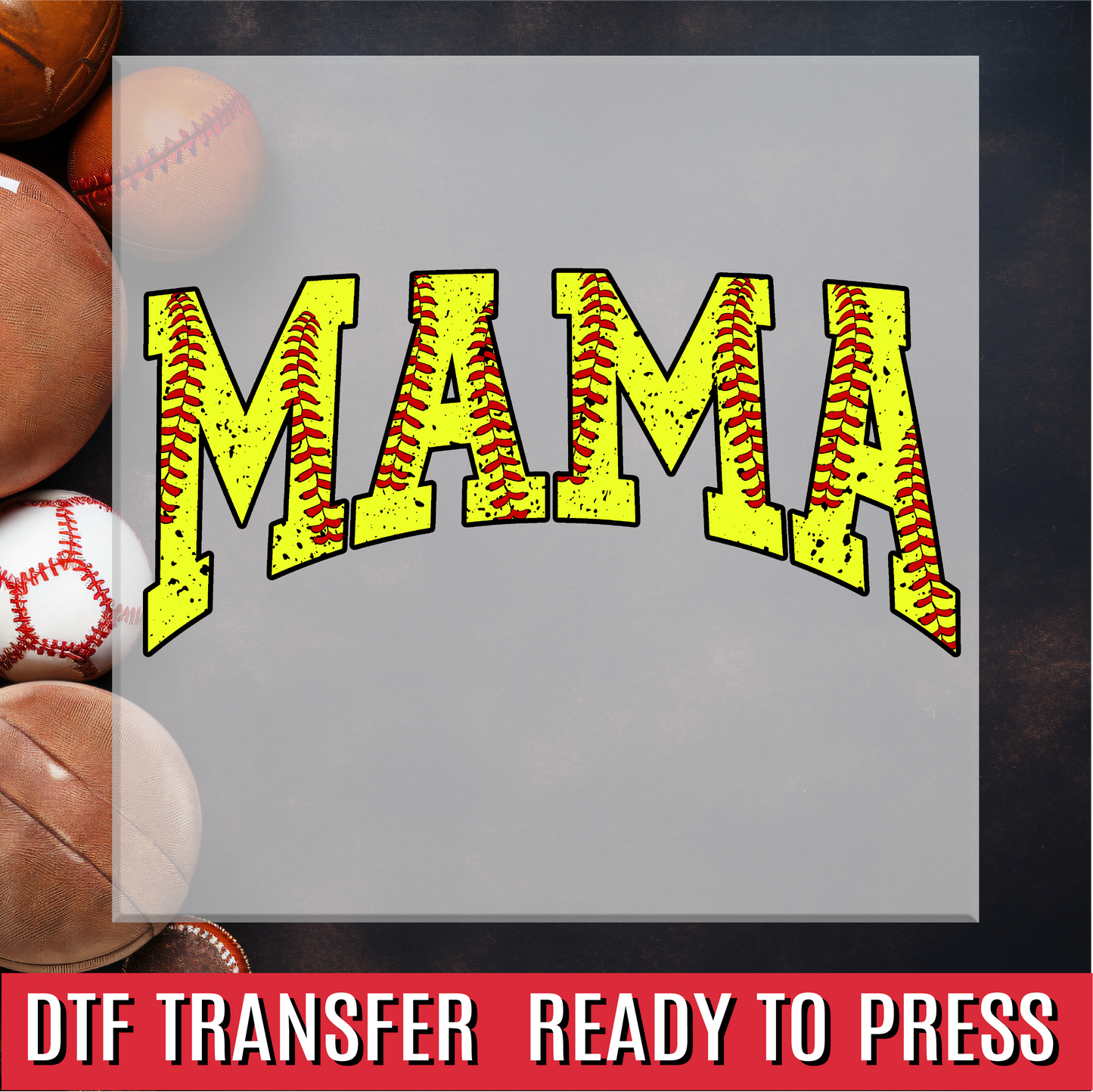 Softball Mama Varsity Arch DTF Transfer