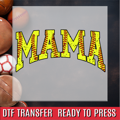 Softball Mama Varsity Arch DTF Transfer