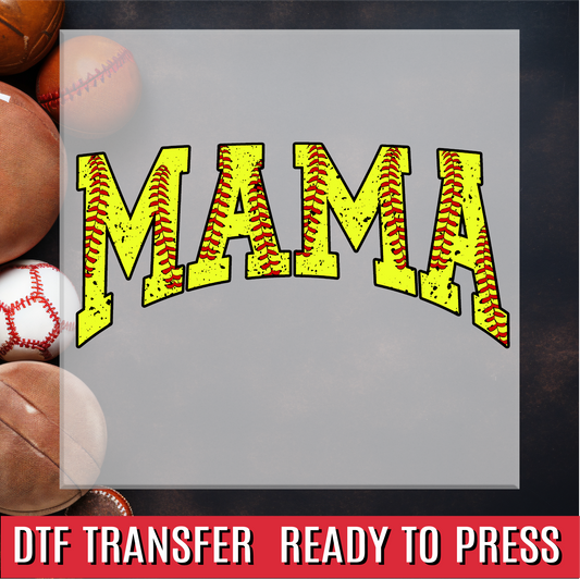 Softball Mama Varsity Arch DTF Transfer