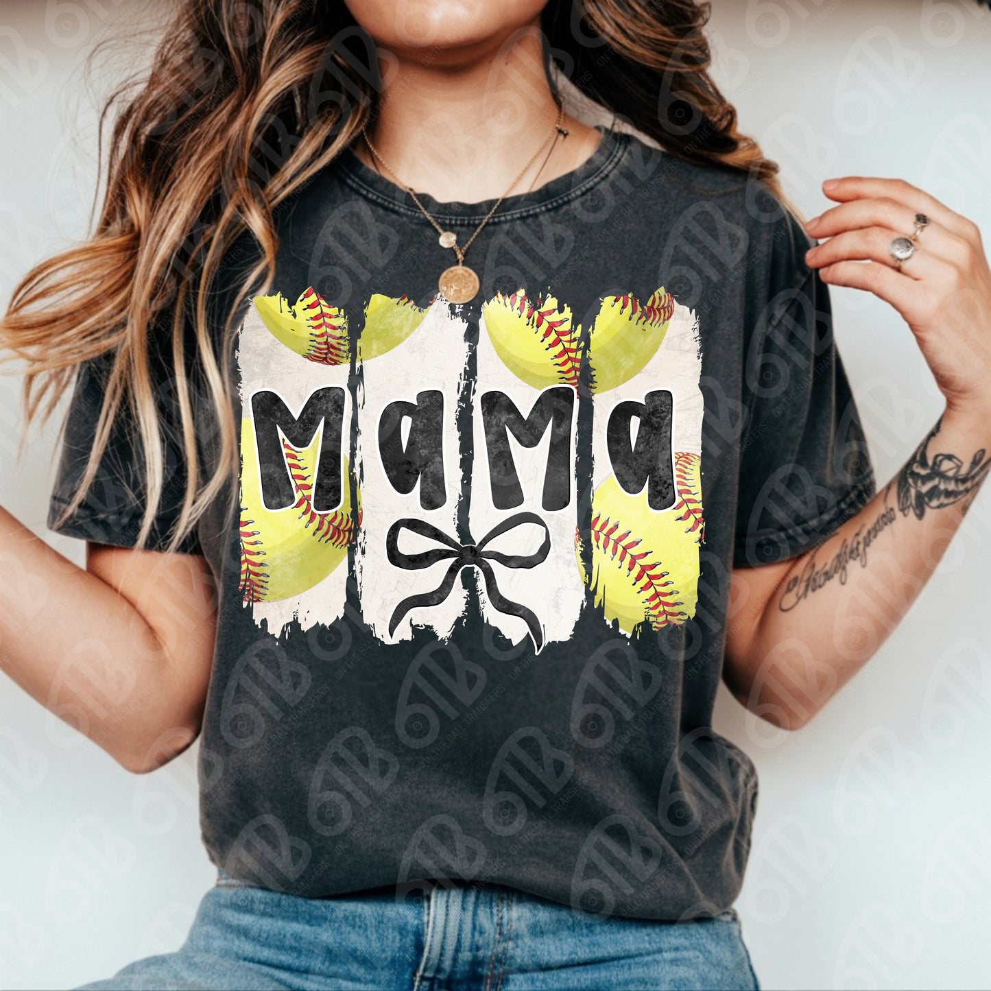 Softball Mama Brushstroke DTF Transfer