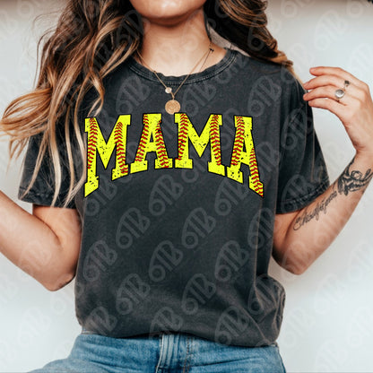Softball Mama Varsity Arch DTF Transfer