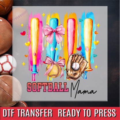 Softball Mama Neon DTF Transfer