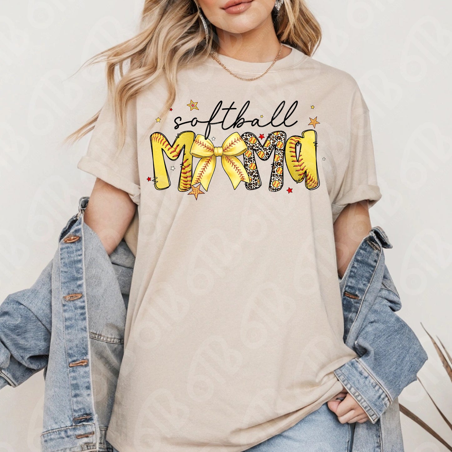 Softball Mama Preppy Script DTF Transfer