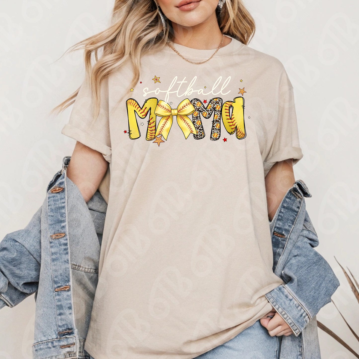 Softball Mama Preppy Script DTF Transfer