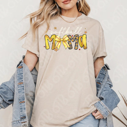 Softball Mama Preppy Script DTF Transfer