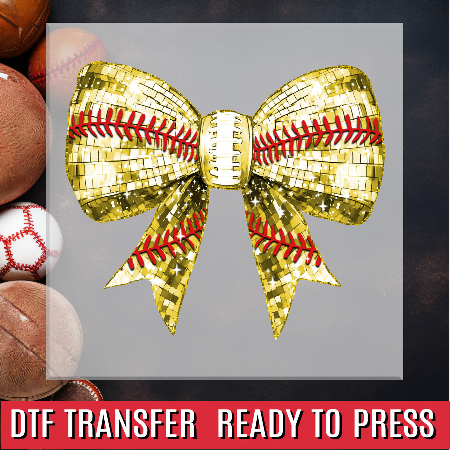 Softball Bow DTF Transfer