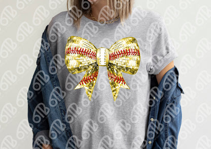 Softball Bow Sublimation Transfer