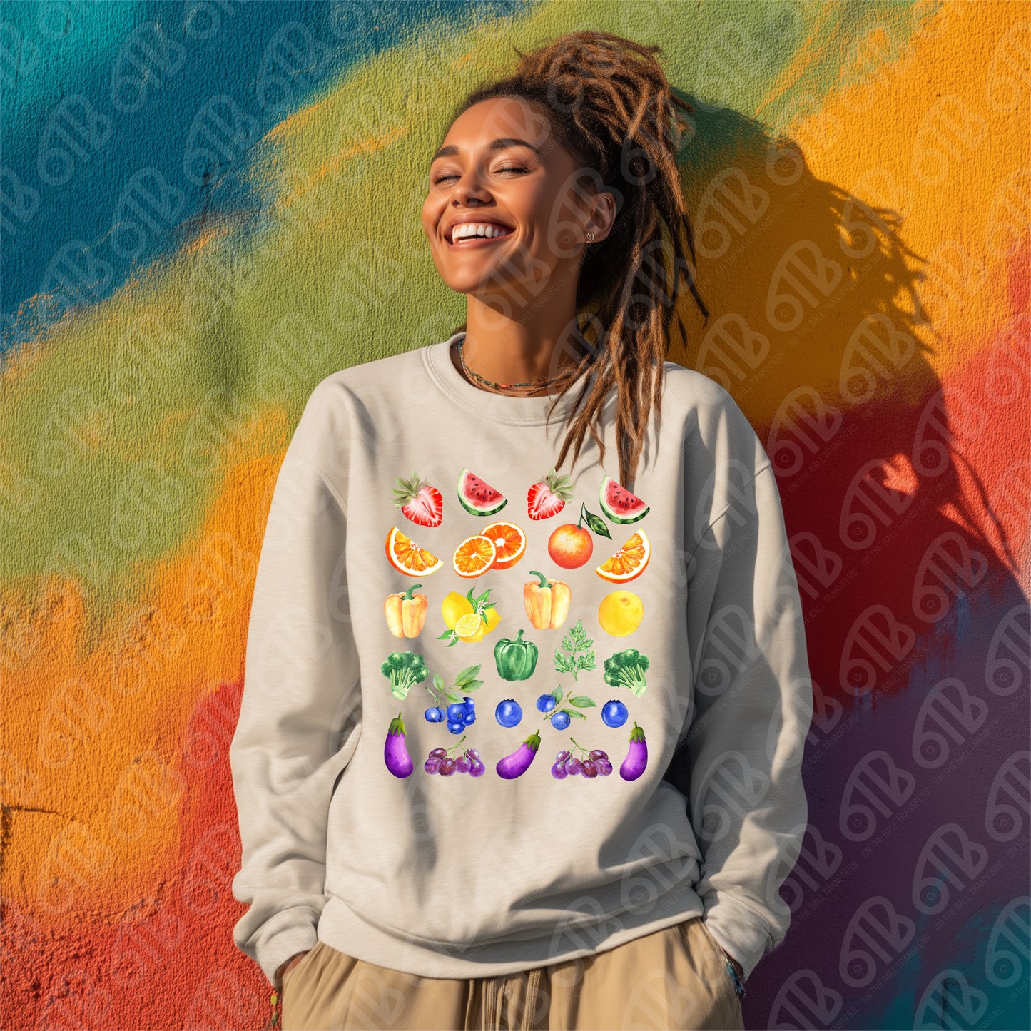 Subtle LGBTQ Pride Fruits and Veggies DTF Transfer