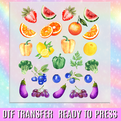 Subtle LGBTQ Pride Fruits and Veggies DTF Transfer