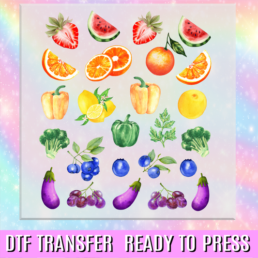 Subtle LGBTQ Pride Fruits and Veggies DTF Transfer