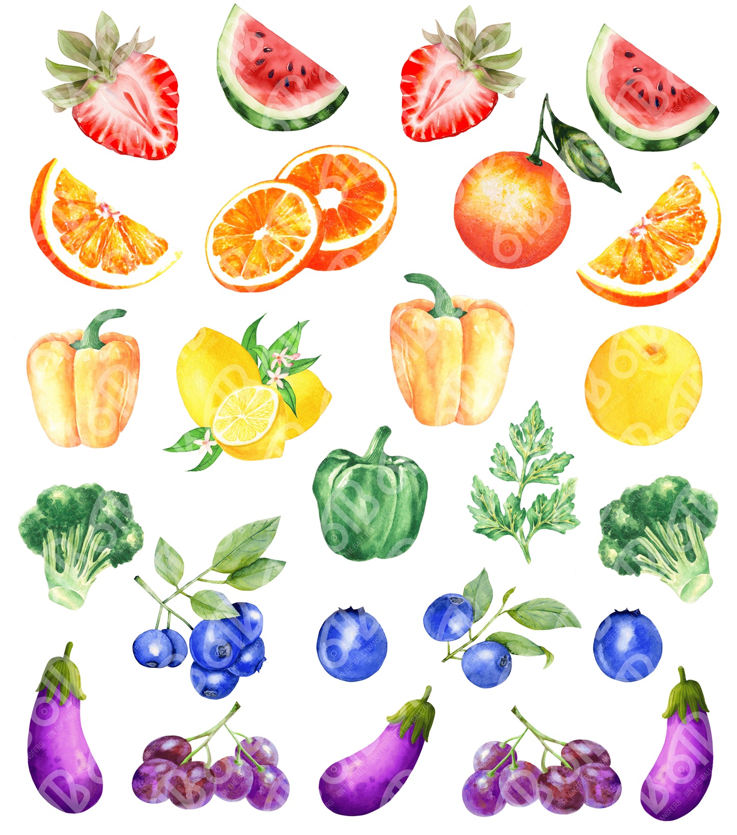 Subtle LGBTQ Pride Fruits and Veggies DTF Transfer