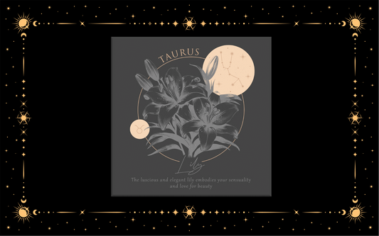 Taurus Zodiac Flowers DTF Transfer
