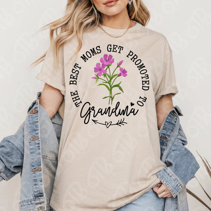 The best Moms Get Promoted to Grandma DTF Transfer
