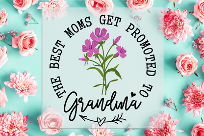 The best Moms Get Promoted to Grandma DTF Transfer