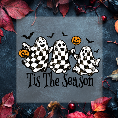 Tis The Season Checkered Ghosts DTF Transfer