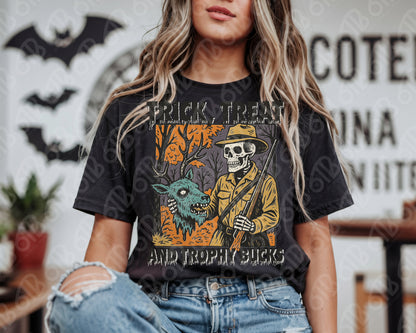 Trick, Treat, and Trophy Bucks DTF Transfer