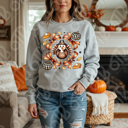 Cute Turkey Coquette DTF Transfer