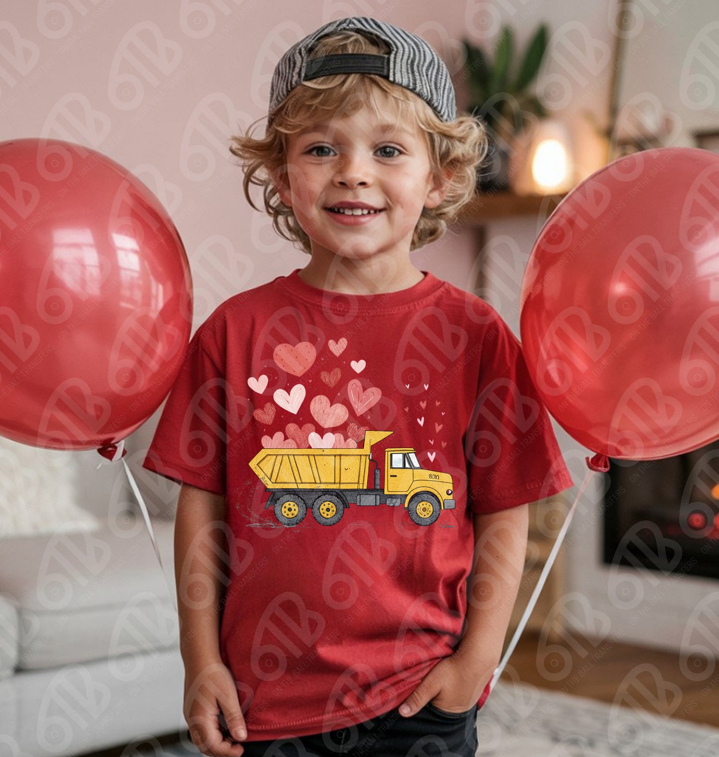 Valentine's Dump Truck DTF Transfer