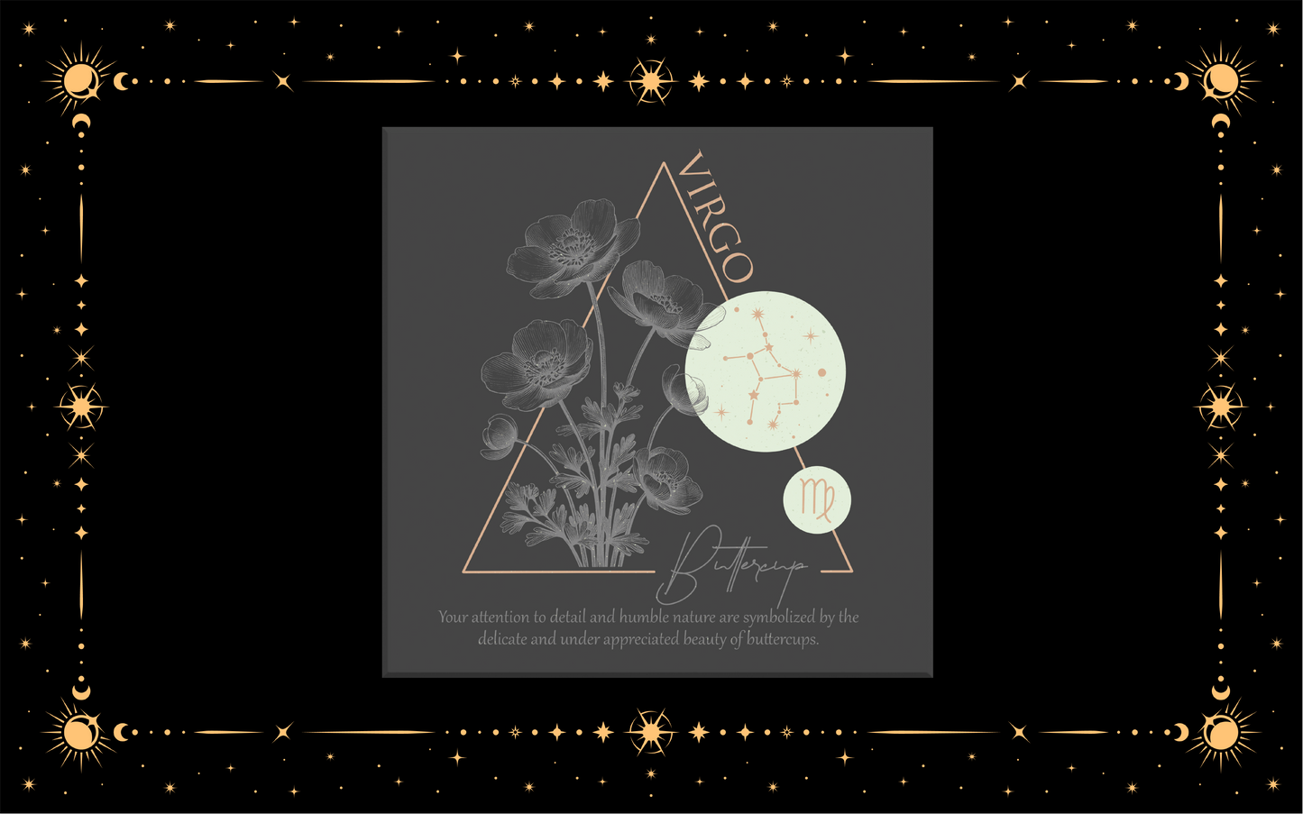 Virgo Zodiac Flowers DTF Transfer