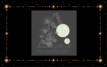 Virgo Zodiac Flowers DTF Transfer