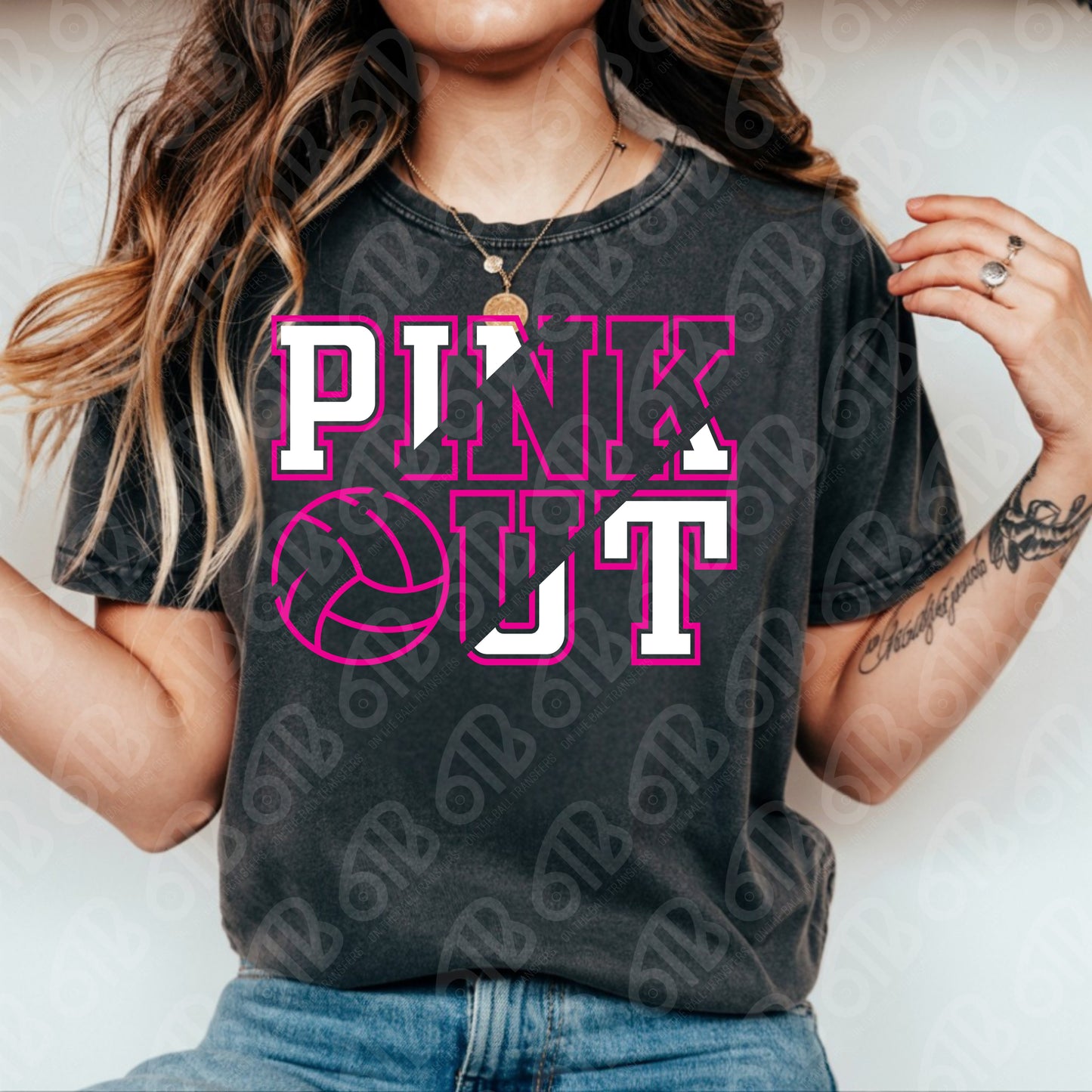 Volleyball Pink Out DTF Transfer