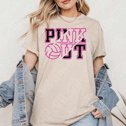 Volleyball Pink Out DTF Transfer
