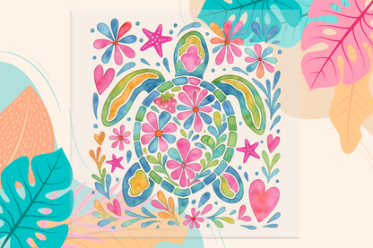 Watercolor Turtle DTF Transfer