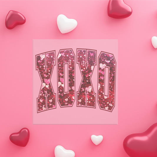 XOXO Faux Glitter DTF Transfer