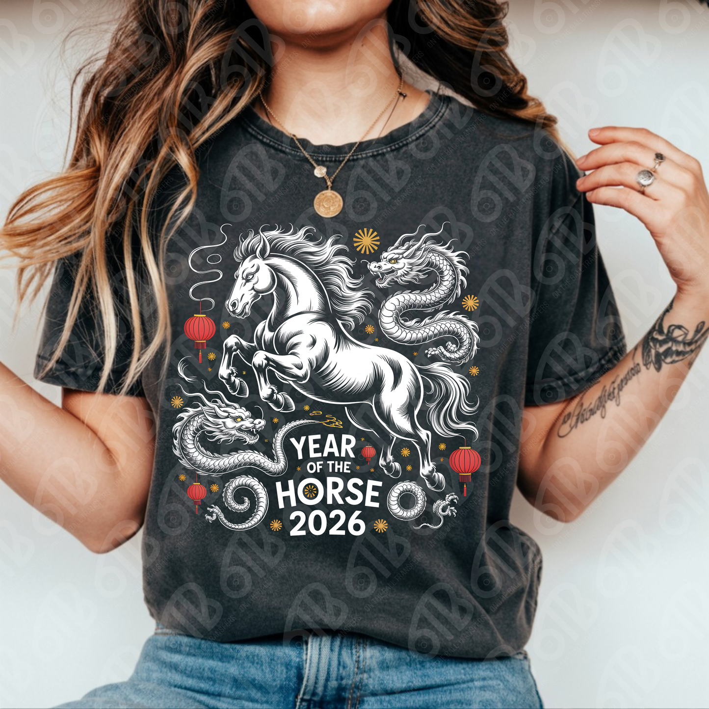 Lunar New Year White DTF Transfer