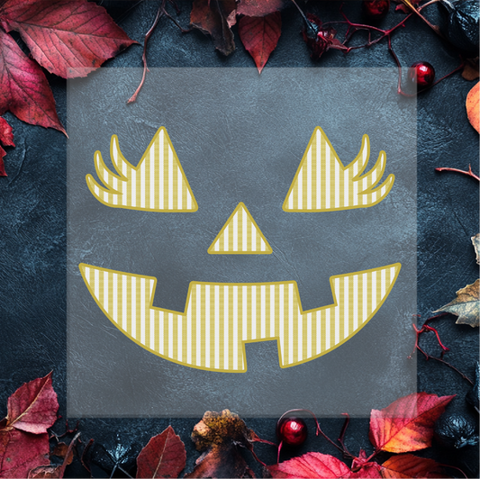 Yellow Pumpkin Face DTF Transfer